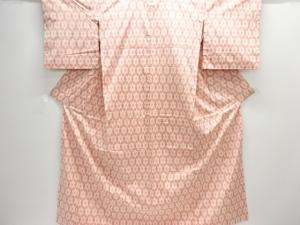 麻の葉模様織り出し手織り紬着物アンサンブル